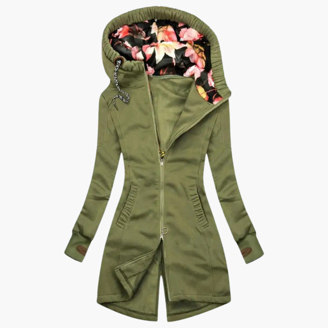 Ophélie | Parka Ajustée à Capuche et Doublure Douce