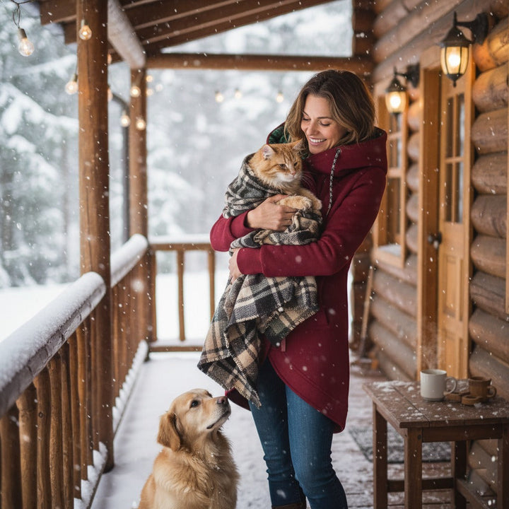 Manteau long à capuche structuré pour femme | Éloria