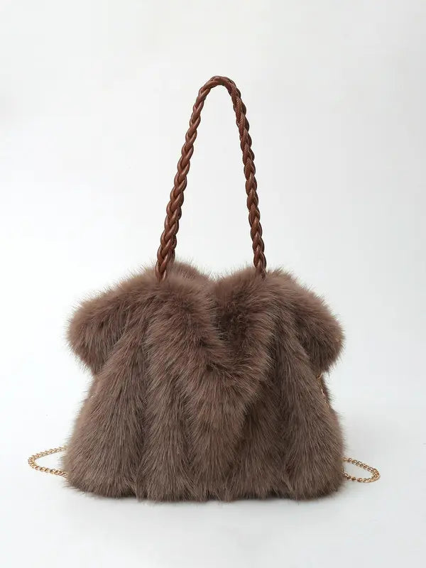 Tote Épaule en Velours Plush Élégant | Rhian