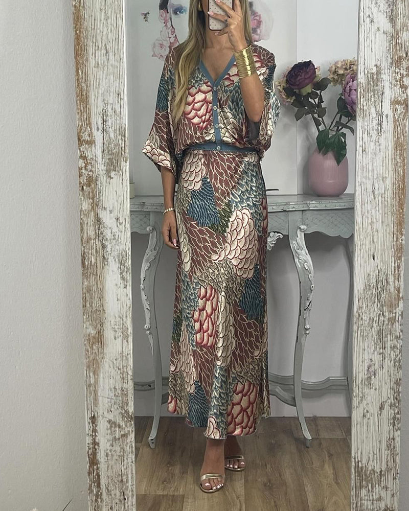 Ensemble 2 pièces - blouse et jupe pour femmes