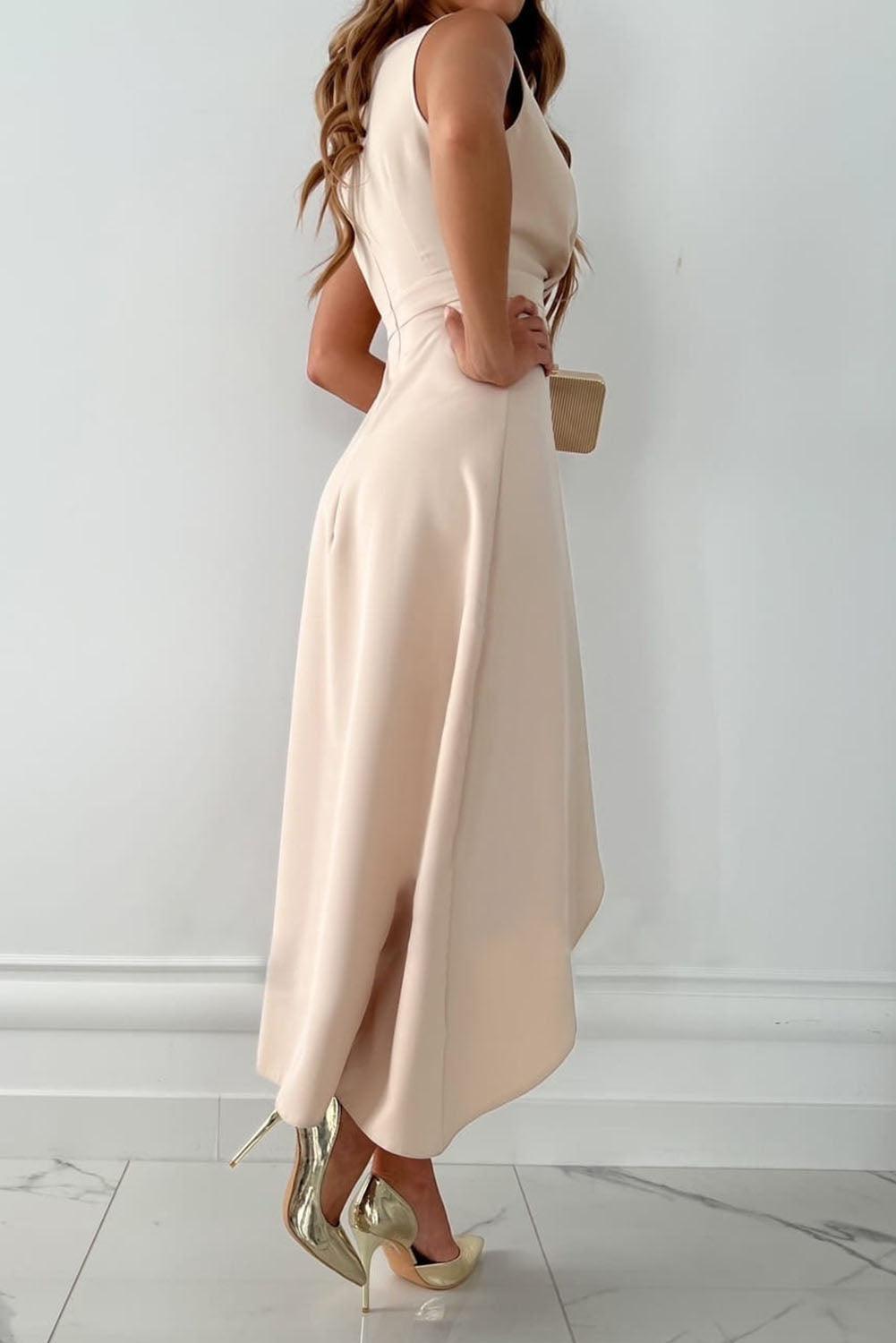 Robe midi fluide à col V