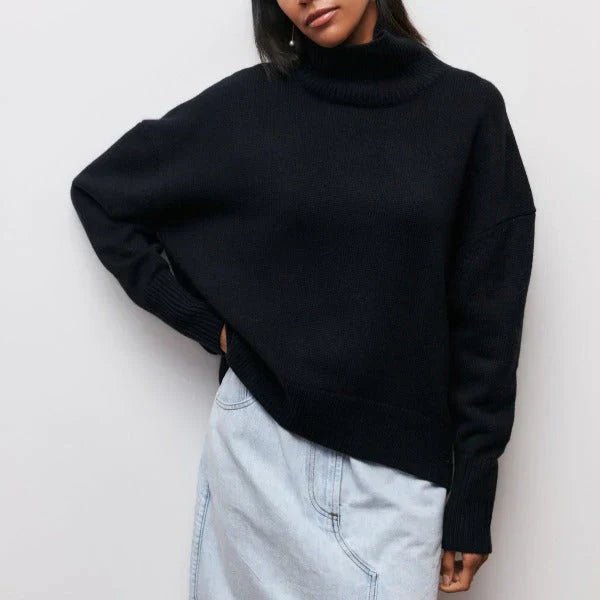 Pull col roulé oversize pour femme | Solmira