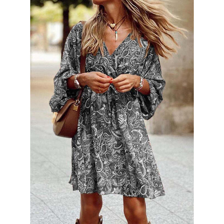 Robe boho fluide à imprimé coloré