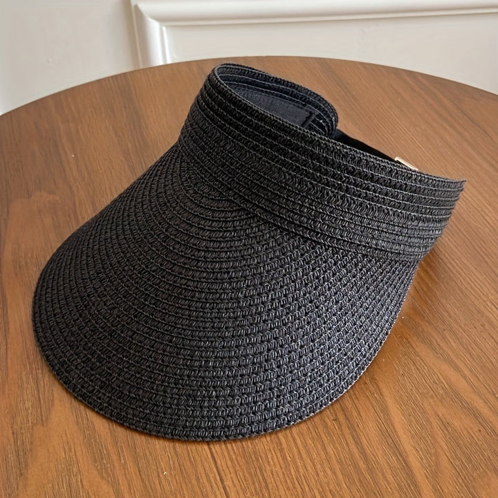 Visière large tressée anti-UV respirante