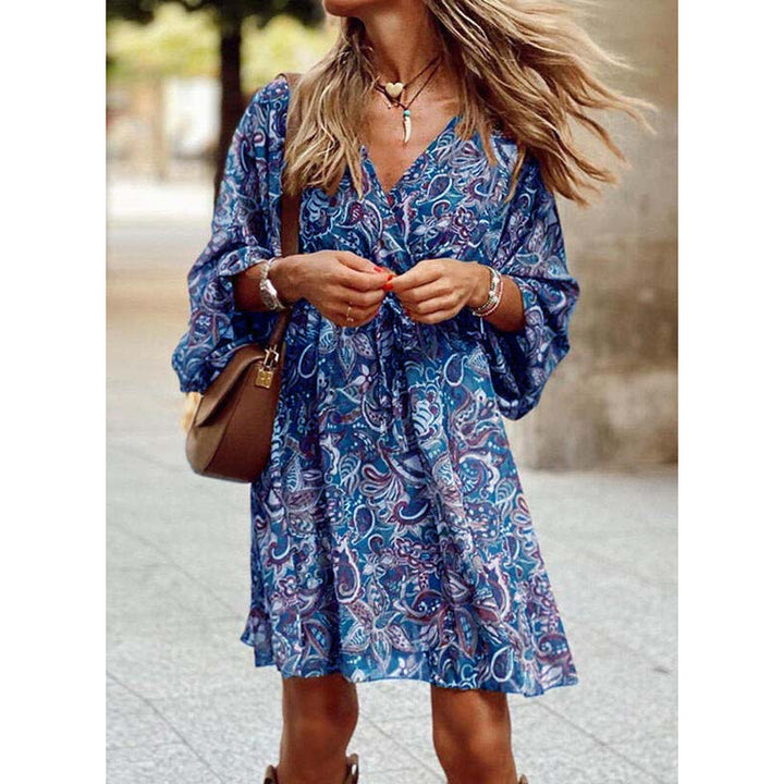 Robe boho fluide à imprimé coloré