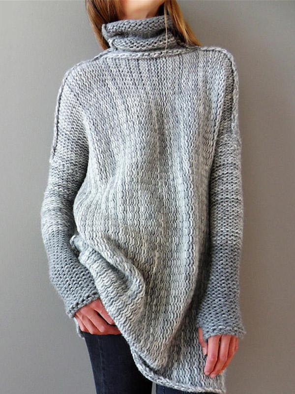 Pull col montant en tricot respirant pour femme