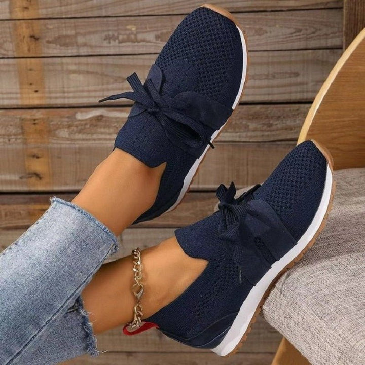 Chaussures compensées à enfiler avec nœud décoratif pour femme | Évelyne