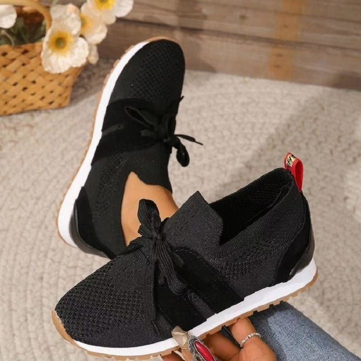 Chaussures compensées à enfiler avec nœud décoratif pour femme | Évelyne