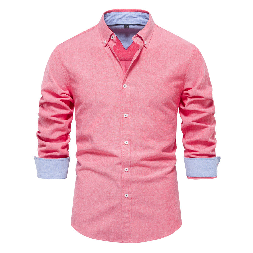 Thomas | Chemise Homme à Col Boutonné et Manches Longues