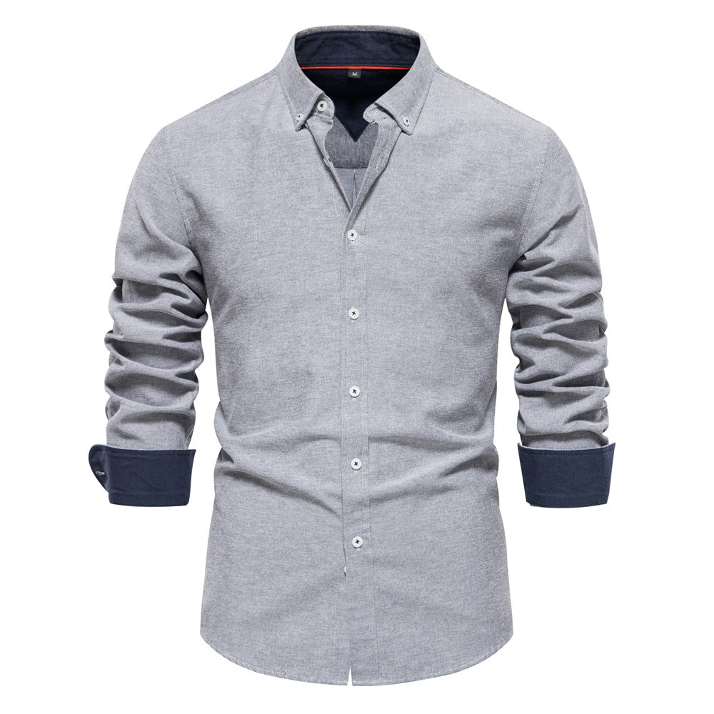 Thomas | Chemise Homme à Col Boutonné et Manches Longues