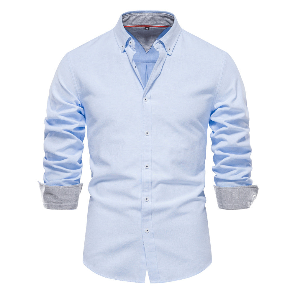 Thomas | Chemise Homme à Col Boutonné et Manches Longues