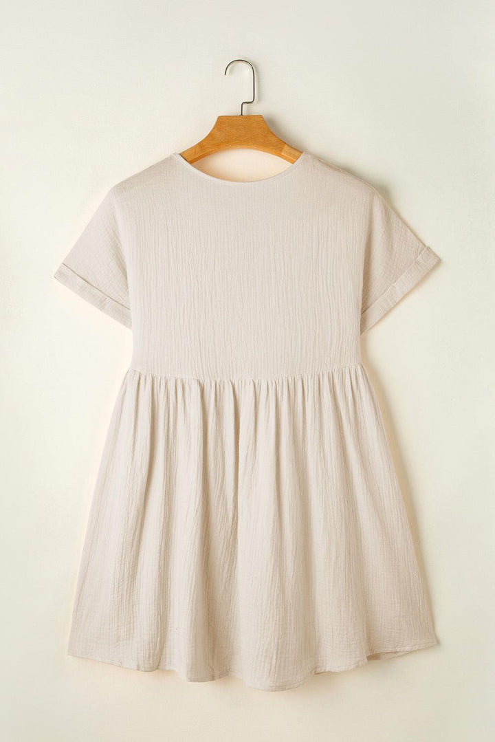 Robe courte fluide à dentelle élégante