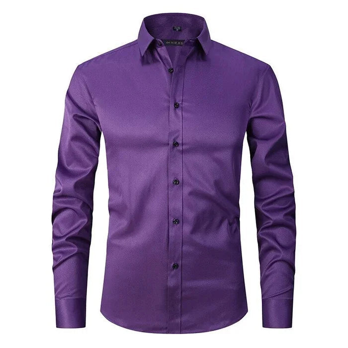 Chemise ajustée extensible à manches longues pour homme | Blinder