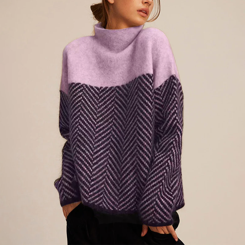 Margaux | Pull Graphique Femme à Motif Contrasté