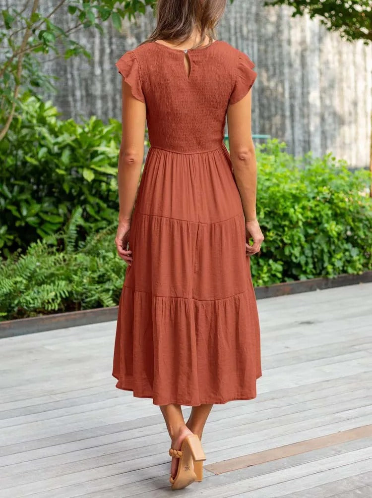 Robe à volants Robe légère à taille cintrée pour l'été