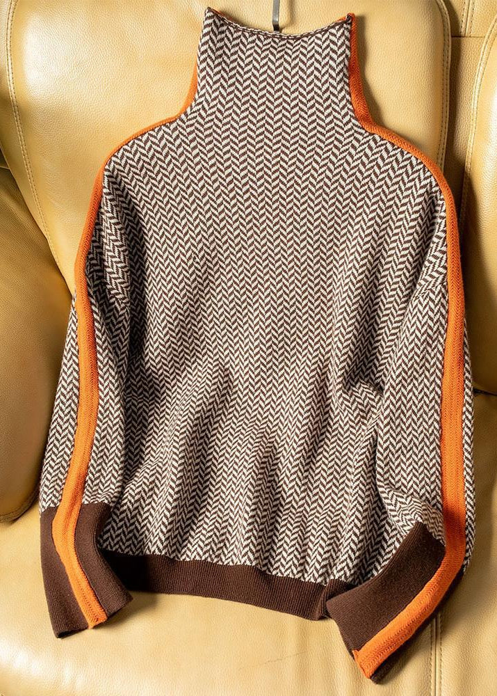 Pull À Col Montant À Rayures Pour Femme | Nolwen