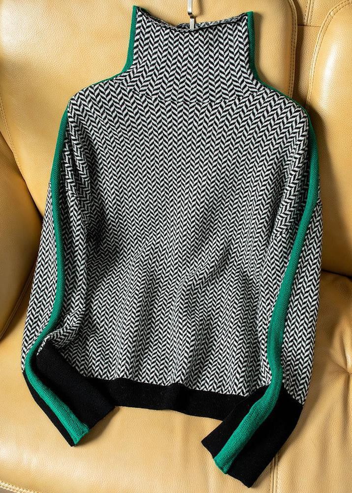 Pull À Col Montant À Rayures Pour Femme | Nolwen