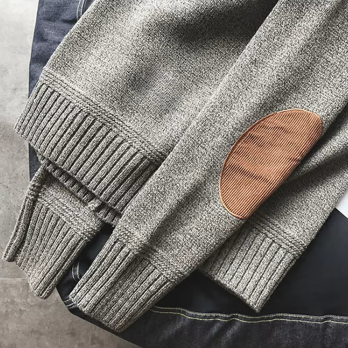 Pull classique à coudières pour homme | Norvian