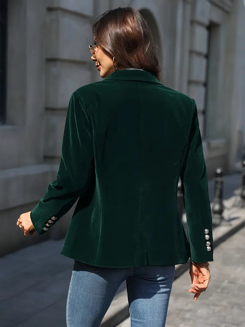 Blazer ajusté en velours avec boucle pour femme
