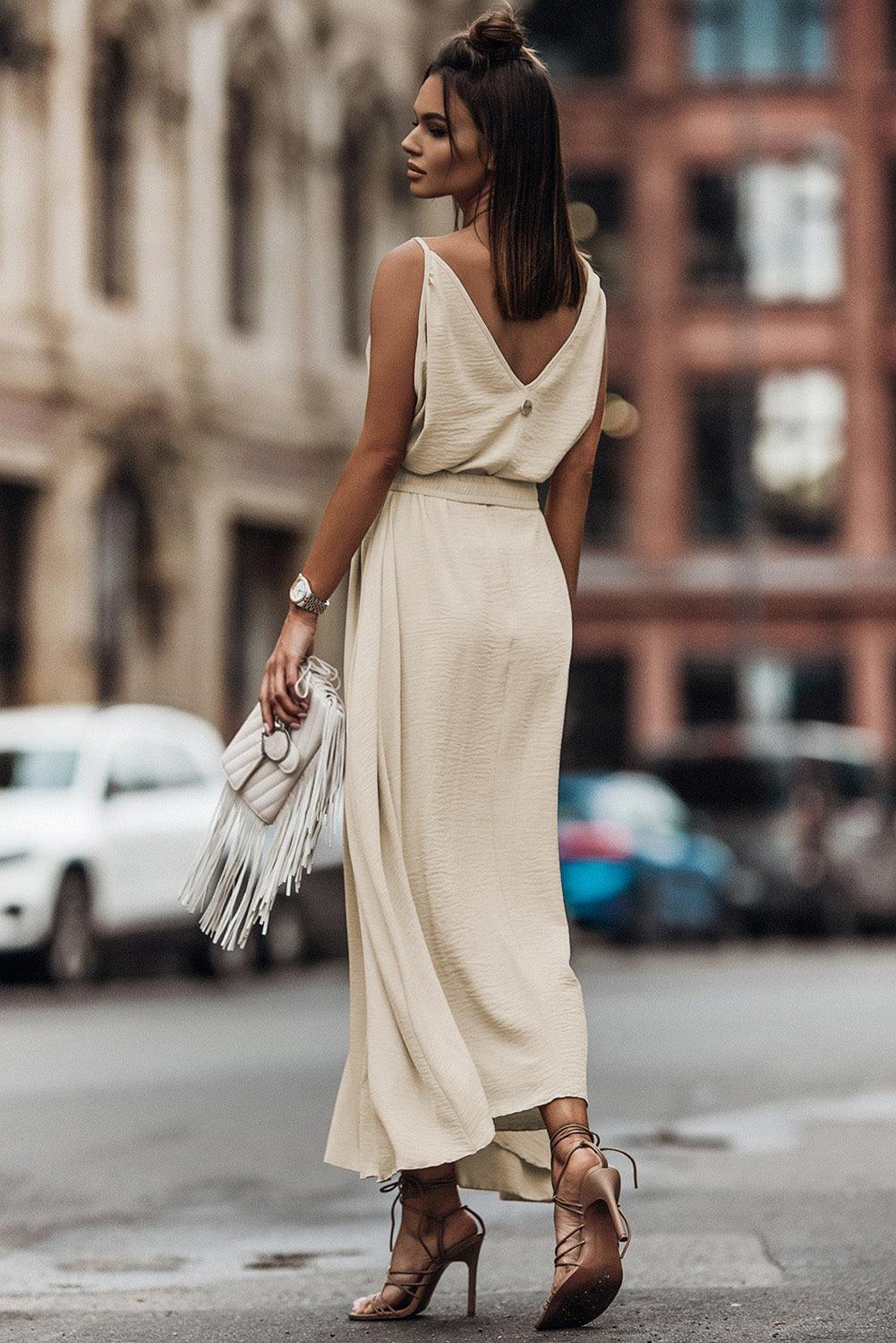 Robe longue fluide taille élastique