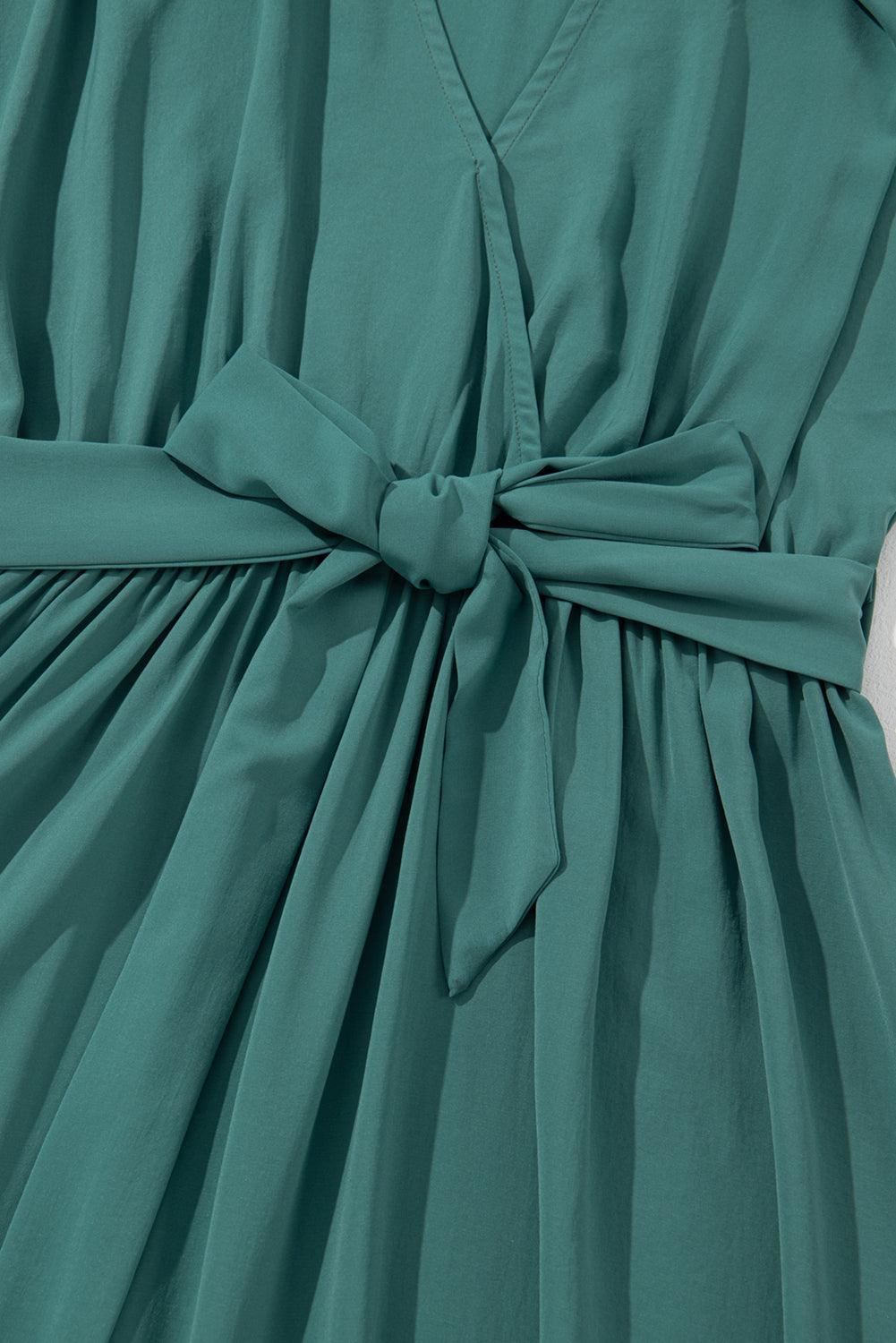 Robe longue fluide à ceinture