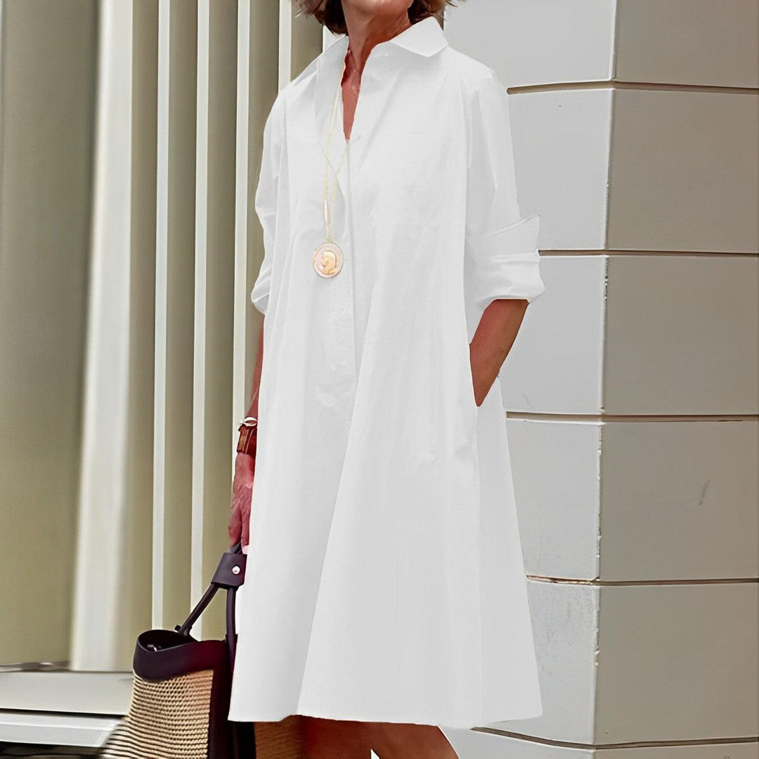 Robe Chic Robe À Col Classique Et Manches