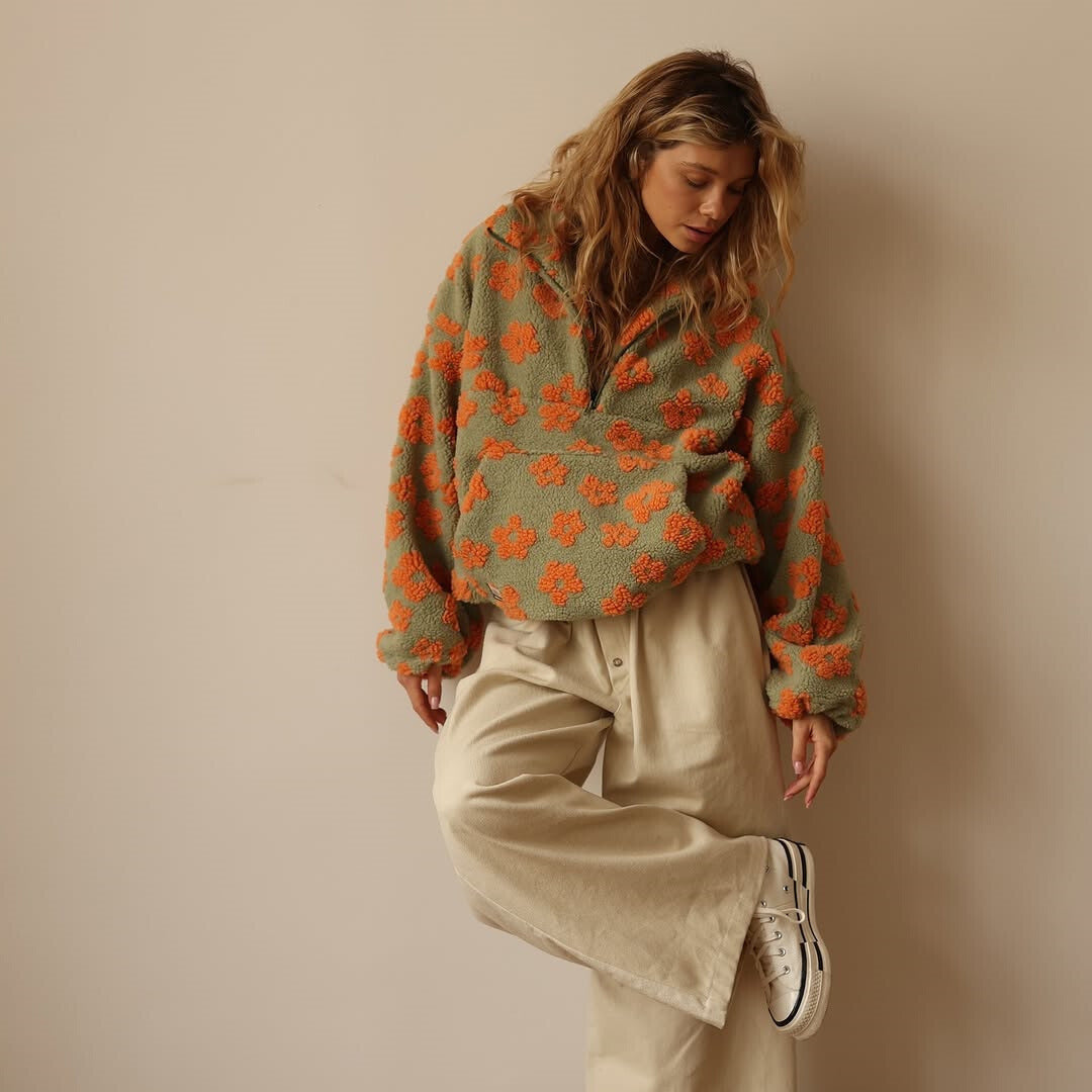 Pull Polaire Fleuri | Chaleur Douce