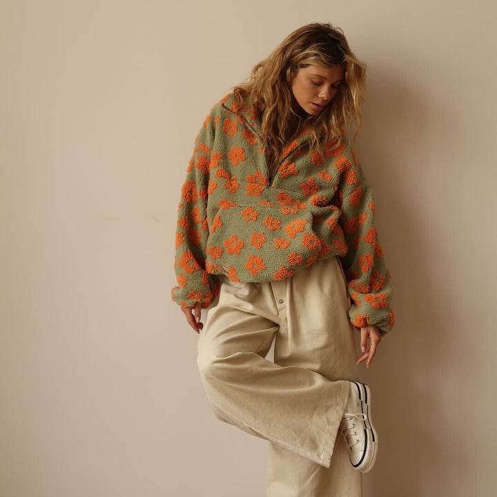 Pull Polaire Fleuri | Chaleur Douce