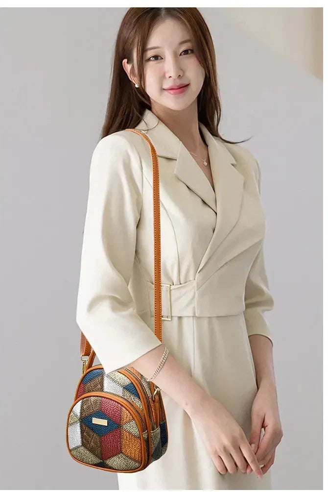 Colette | Sac Bandoulière Femme Coloré à Motif Patchwork
