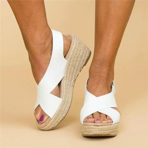 Sandales Ouvertes À Talon Compensé Confort Et Style