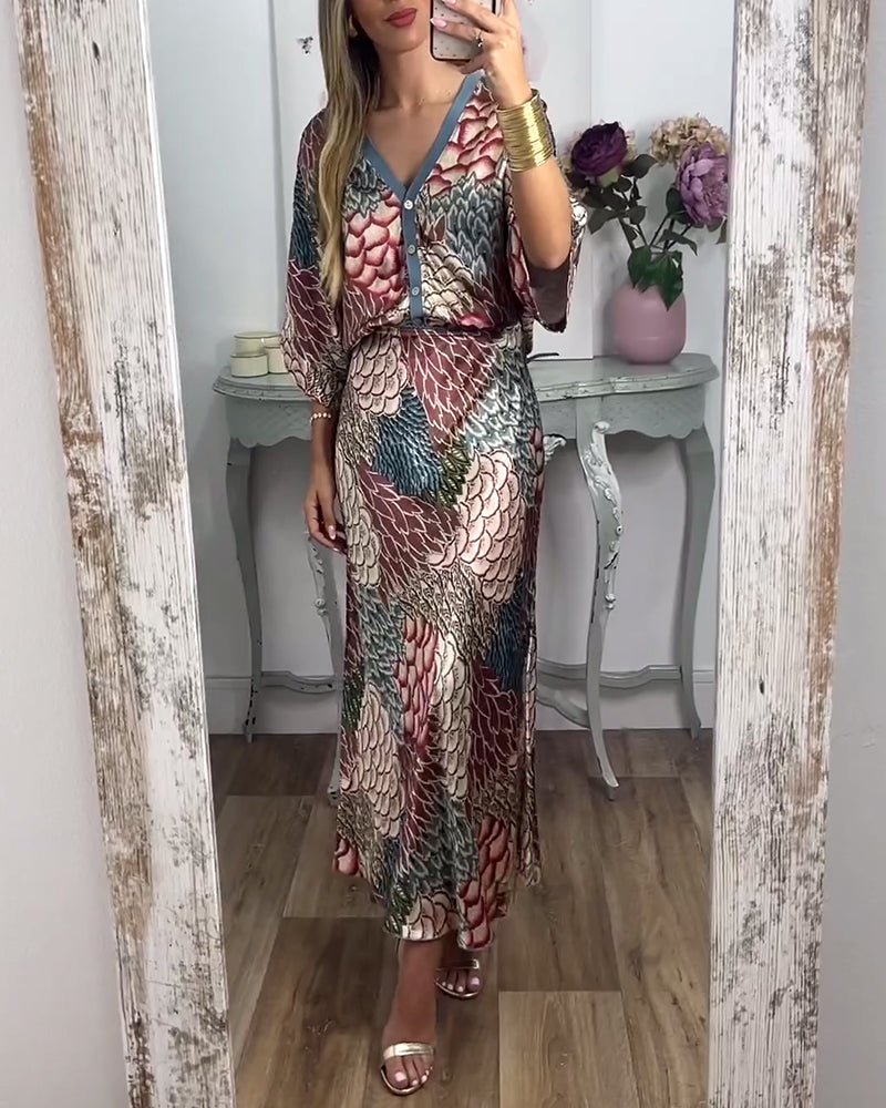 Ensemble 2 pièces - blouse et jupe pour femmes