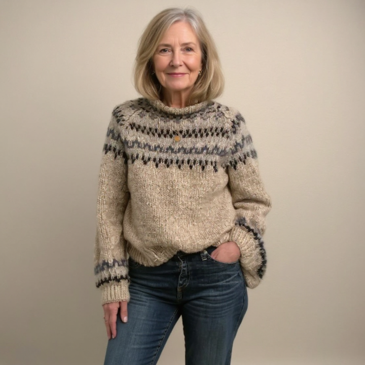 Pull nordique à motifs traditionnels pour femme | Elvira