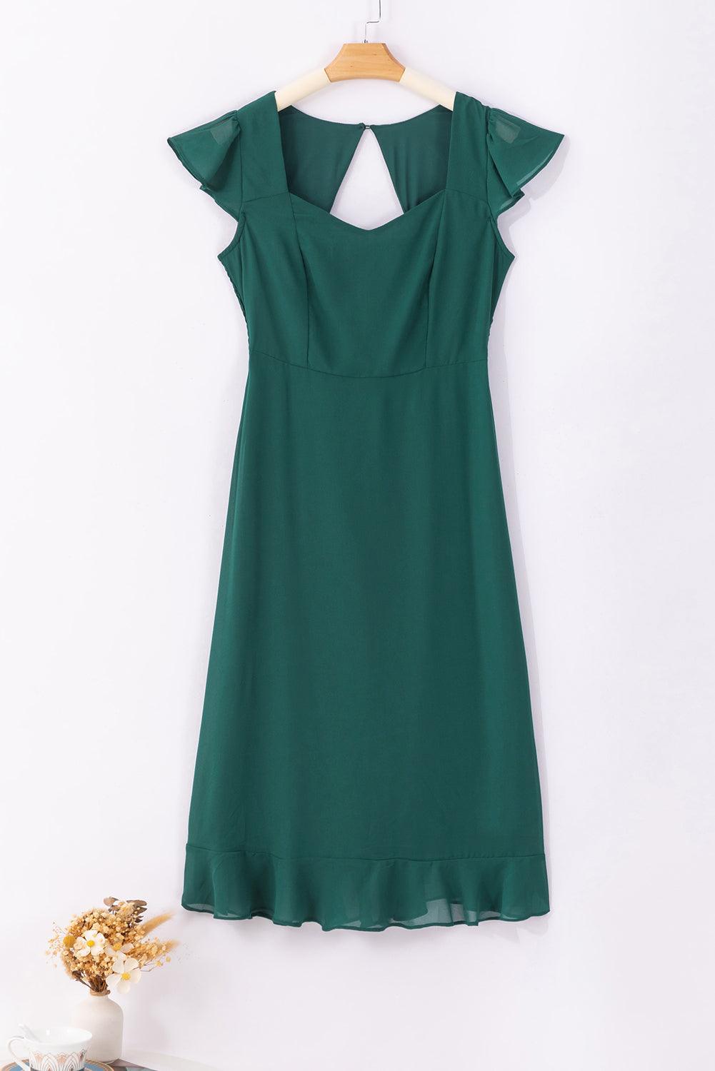 Robe midi fluide à dos ouvert
