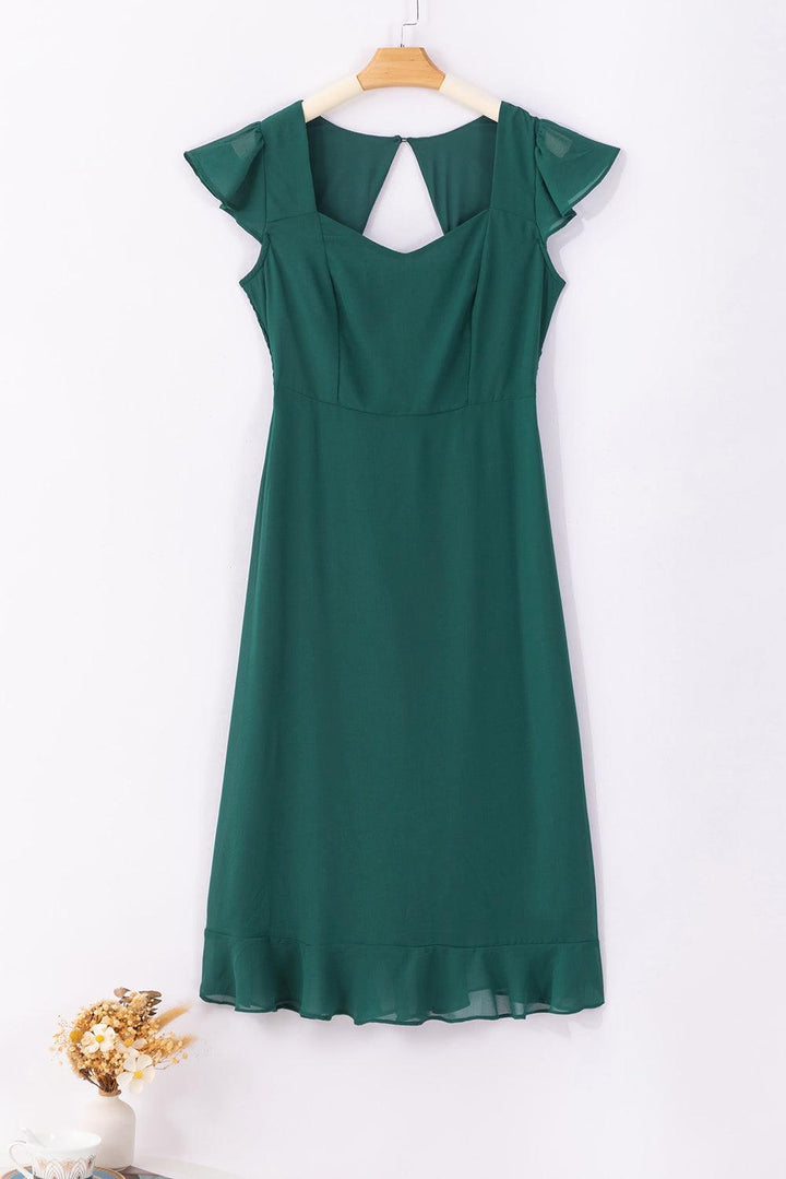 Robe midi fluide à dos ouvert