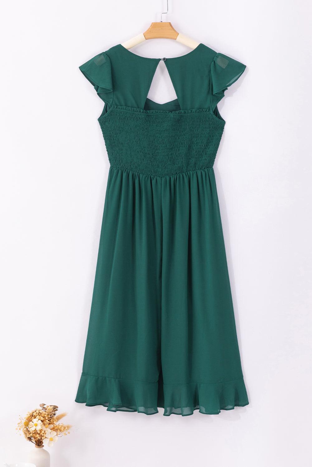 Robe midi fluide à dos ouvert