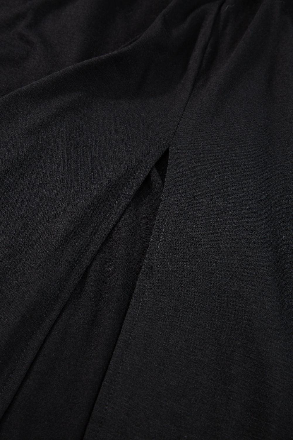 Robe longue fluide à manches courtes