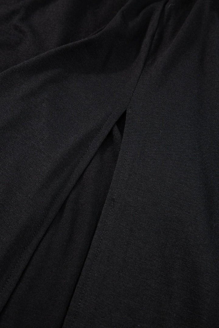 Robe longue fluide à manches courtes