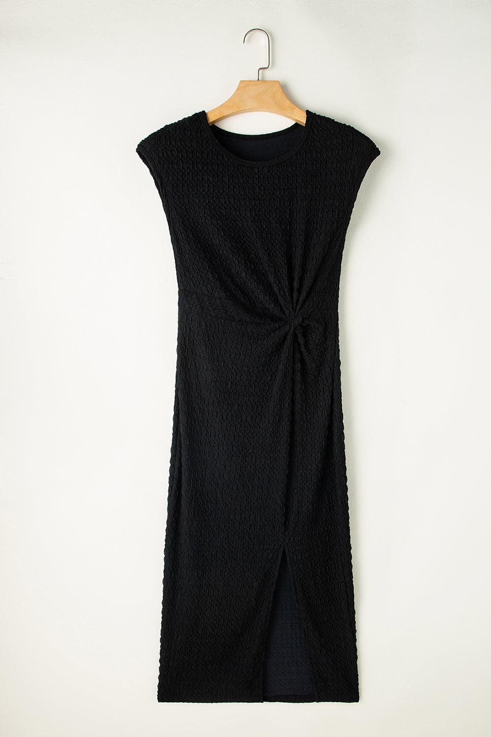Robe midi fluide taille plissée