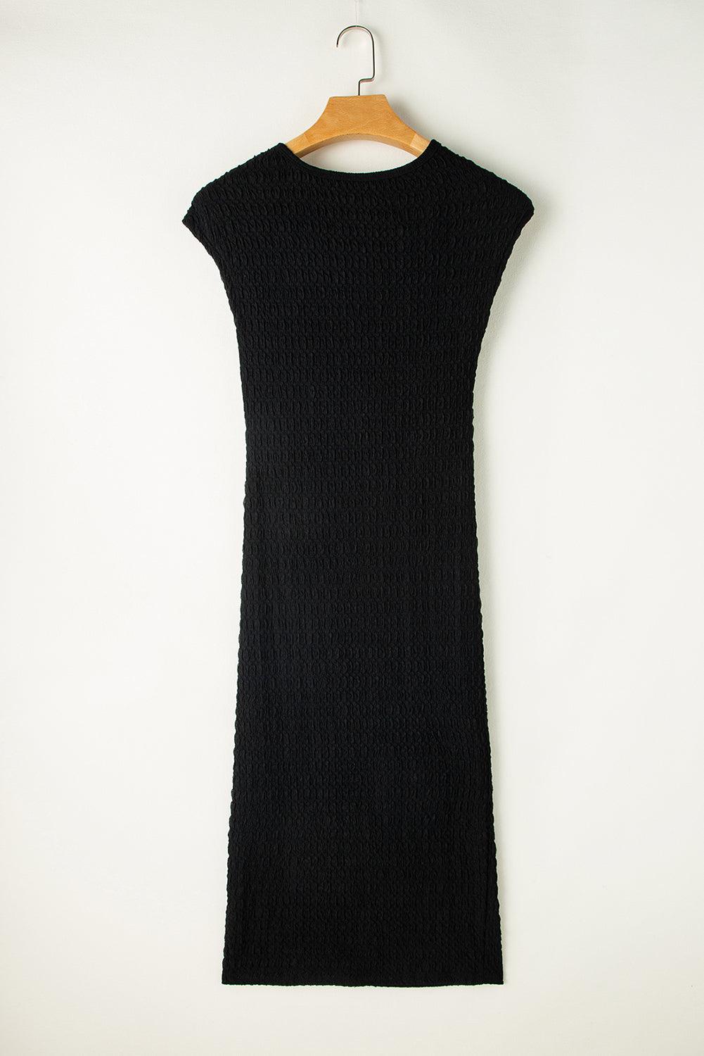 Robe midi fluide taille plissée