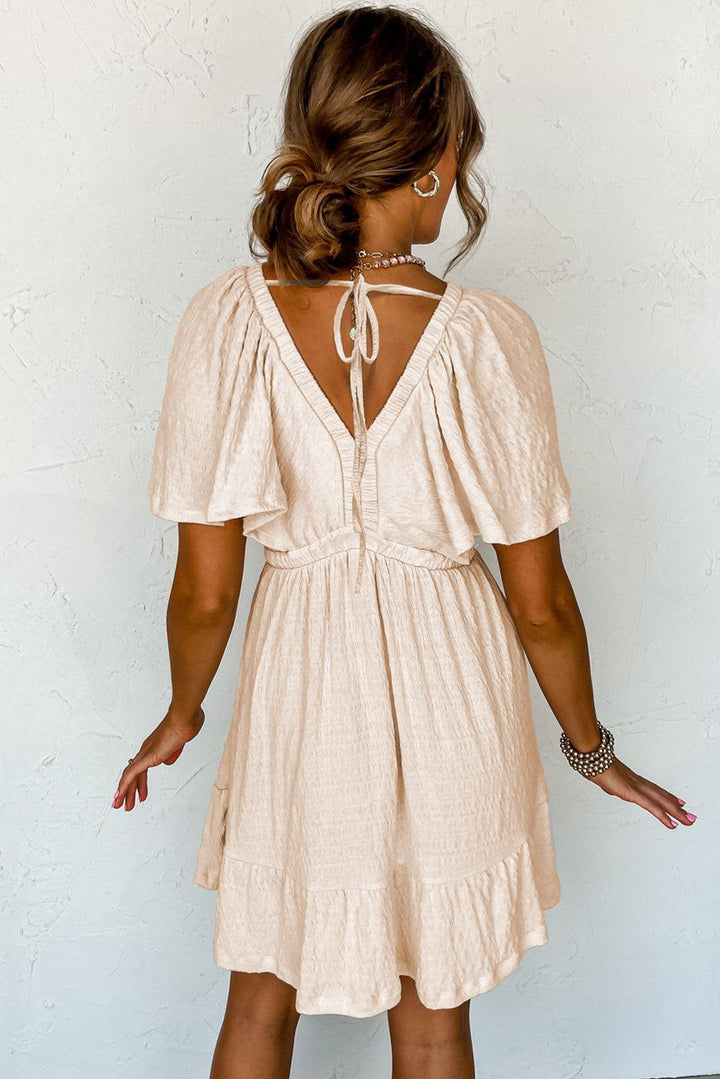 Robe courte fluide col V dos ouvert