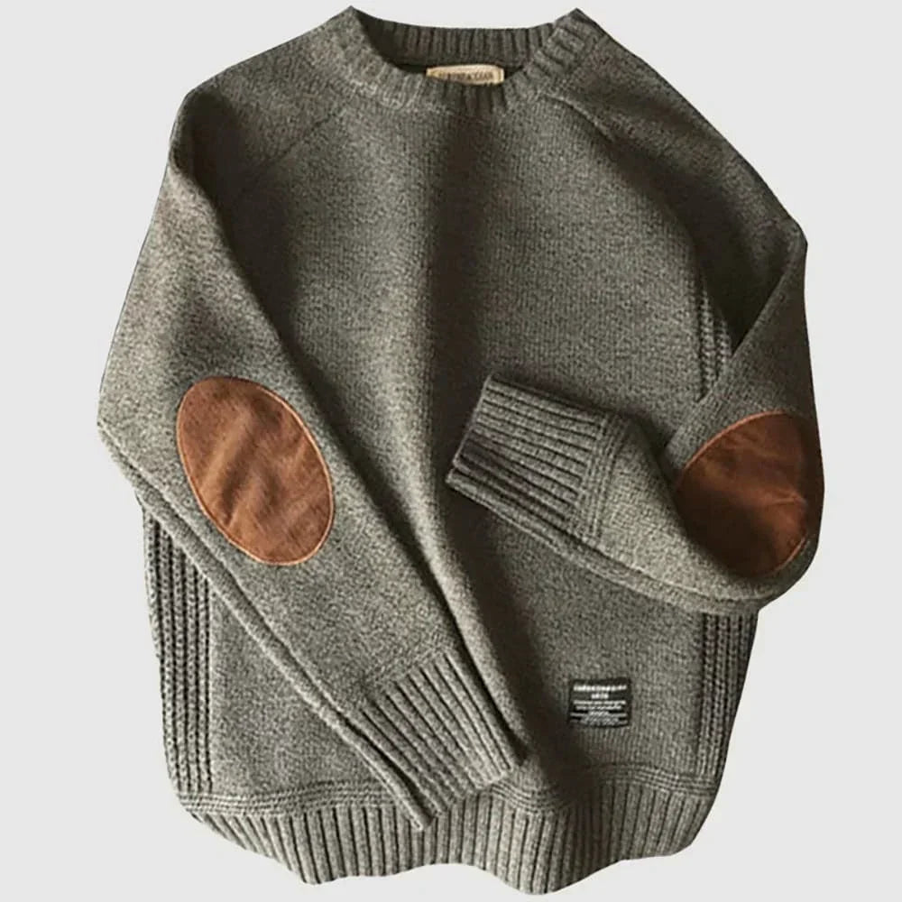 Pull classique à coudières pour homme | Norvian