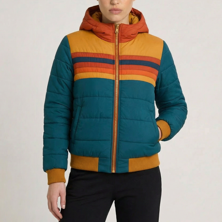 Veste légère à capuche multicolore pour femme | Arlena