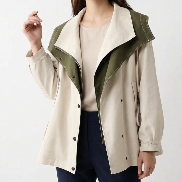 Veste bicolore à capuche pour femme | Vanna