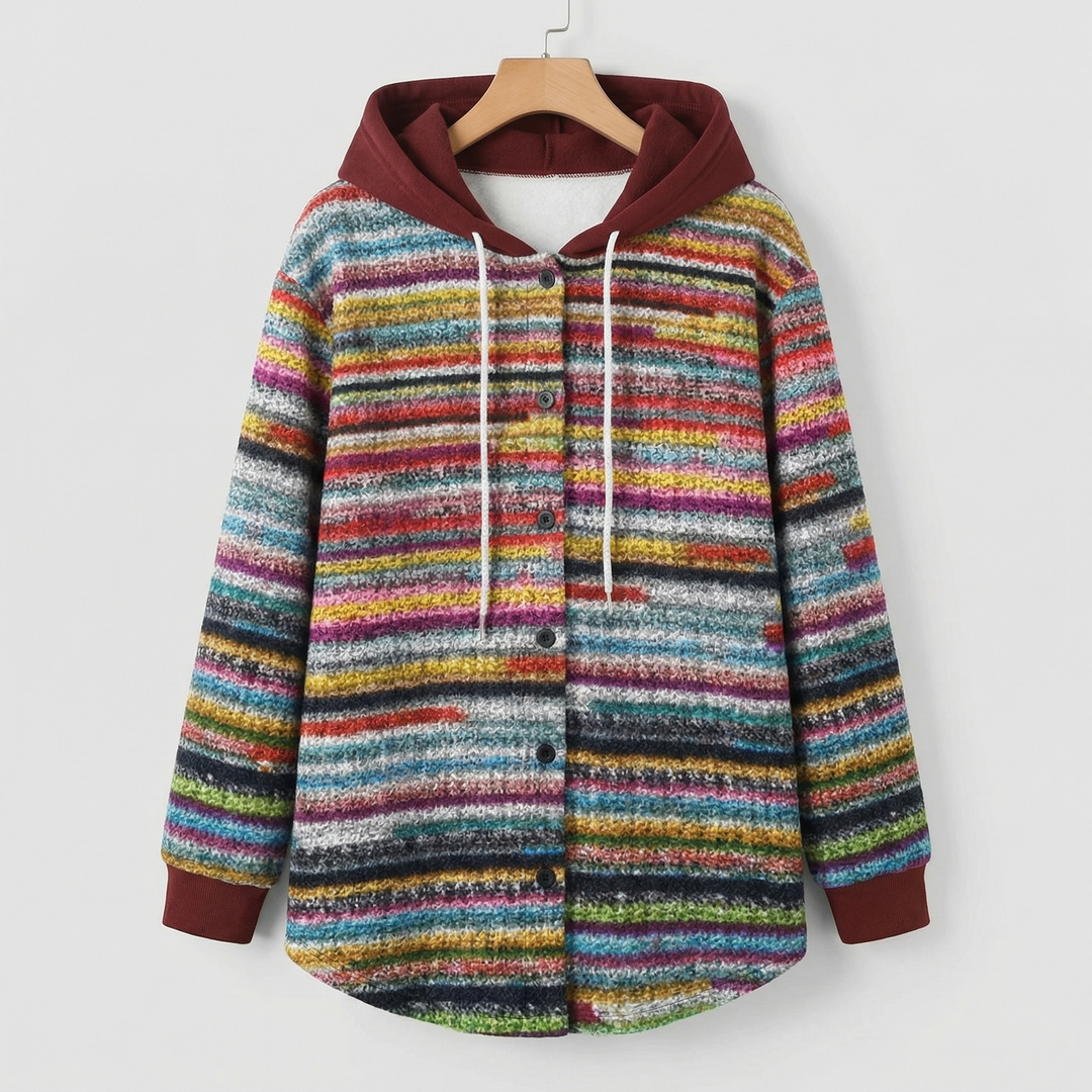 Veste à carreaux avec capuche pour femme | Carlyn