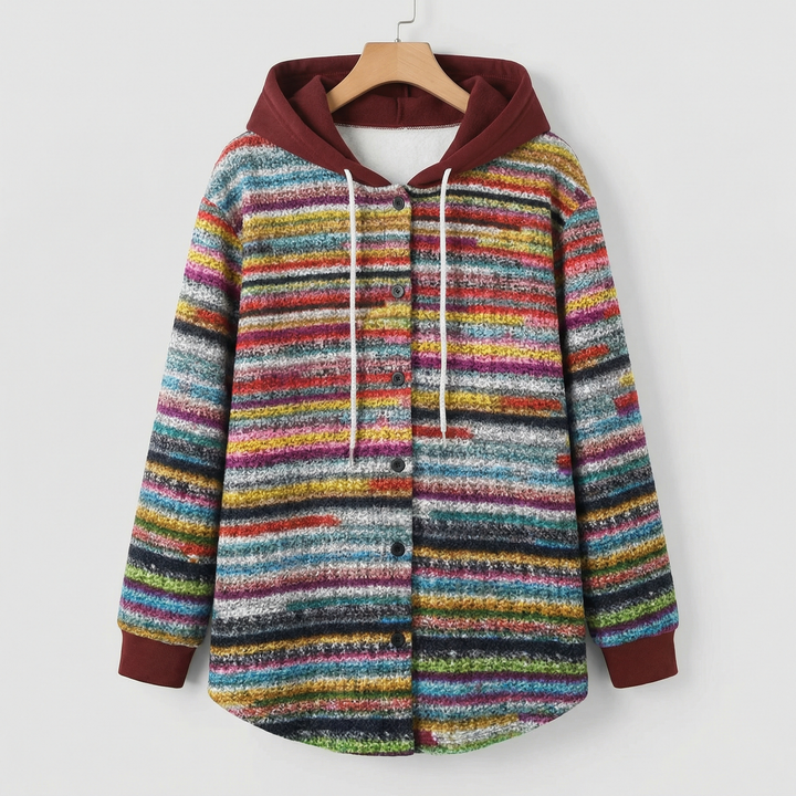 Veste à carreaux avec capuche pour femme | Carlyn