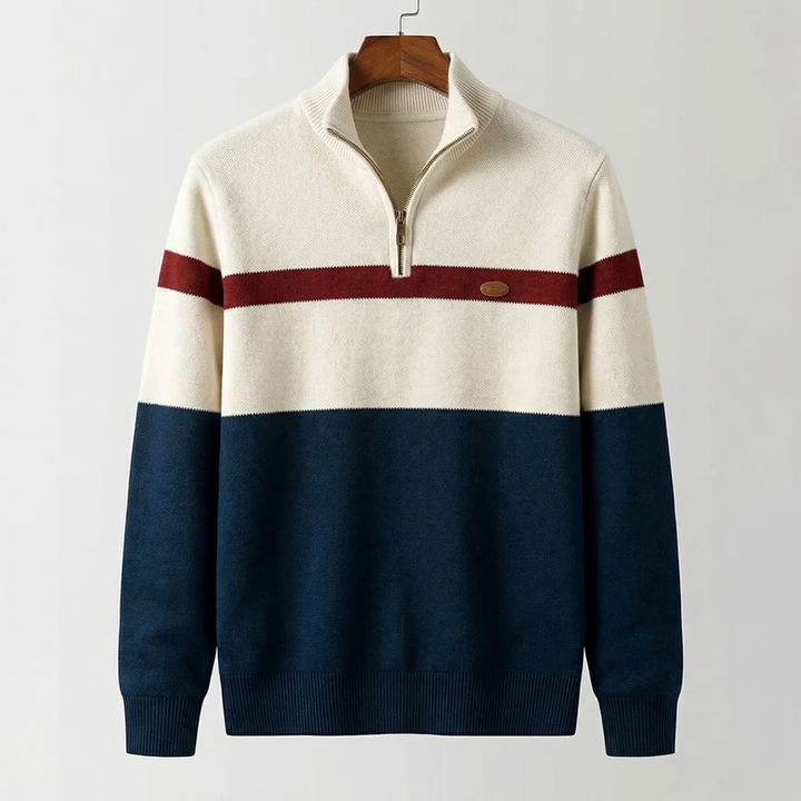 Pull col zippé coupe structurée pour homme | Bastien