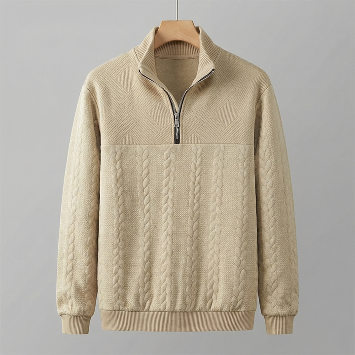 Sweatshirt col montant à zip quart pour homme | Cameron