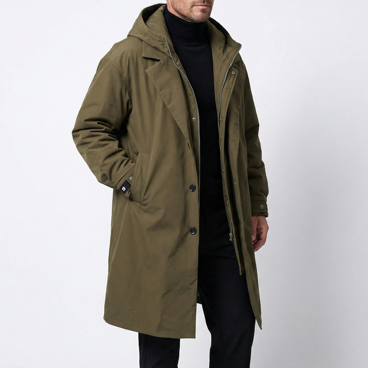 Manteau long à capuche pour homme | Brenton