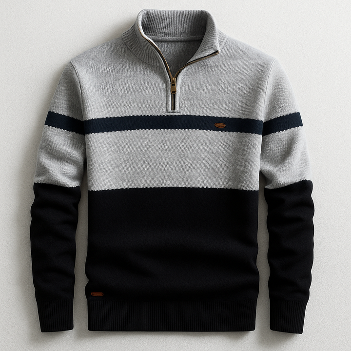 Pull col zippé coupe structurée pour homme | Bastien