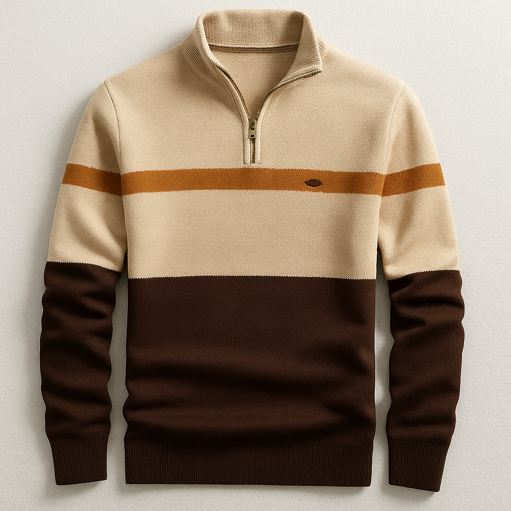 Pull col zippé coupe structurée pour homme | Bastien